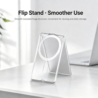 Tarjetero Magnético con Espejo y Soporte, 2 Ranuras para Tarjetas, Diseño Plegable para Accesorios de Celulares, Venta al Por Mayor