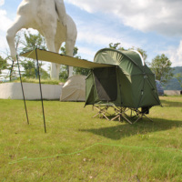 Lit de camp combiné 2-en-1 pour 1 personne - Tente de couchage légère pour le backpacking avec auvent et moustiquaire, lit non inclus