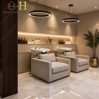 Ensemble de comptoirs de présentation pour salon de beauté personnalisés avec logo LED, service de conception 3D, livraison porte à porte