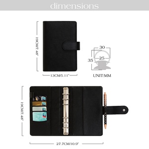 Hongbo Best Seller Carpeta económica Premium de cuero de lagarto A6 de 10 colores con anillos de 3CM como organizador y <span class=keywords><strong>agenda</strong></span> con hoja de mosca disponible - Product Image 4