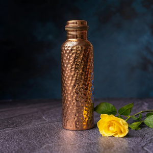 Vintage Hammered <b>Copper</b> Water <b>Bottle</b> Reusable Metal <b>Drink</b> <b>Bottle</b> Leakproof Wellness <b>Bottle</b> for Home Travel Office Wholesale - Product Image 1