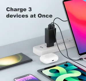 CE RoHs KC Certificate 2C1A Quick Charge Small Usb C PD Chargers Type C Fast Charging 65w Gan Wall Charger