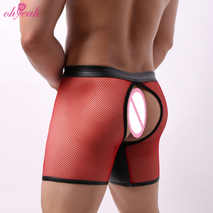 Customization Wholesale Fishnet See Through <strong>Crotchless</strong> Adult Sissy <strong>Men's</strong> Pants Sexy <strong>Underwear</strong> - Product Image 2