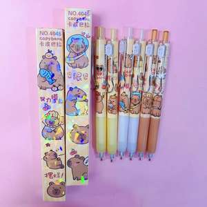 Stylos gel anime Capybara DHF, 24 pièces, encre noire 0,5 mm, écriture fluide, ensemble de stylos mignons <span class=keywords><strong>pour</strong></span> étudiants, fournitures de bureau et scolaires - Product Image 3