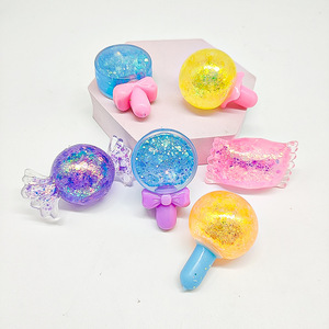 ลูกอมเม็ดกลิตเตอร์ TPR สีสันสดใส ขายดี ของเล่นบีบคลายเครียด ของขวัญส่งเสริมการขาย สำหรับเด็ก - Product Image 5