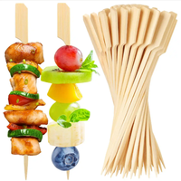 Brochettes grillées Teppo personnalisables, grandes brochettes plates en bambou, pour fêtes en plein air, cuisine, fruits, emballées en sachet