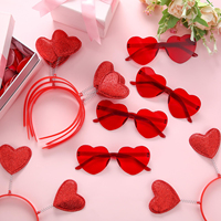 Serre-têtes Cœur Saint-Valentin et Lunettes de Soleil Cœur pour Accessoires de Fête, Accessoires de Photomaton, Décoration de Fête Saint-Valentin pour Femmes
