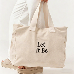 Custom Logo <strong>Women</strong> Oversize Large Capacity Weekend Party Reusable Gym <strong>Beach</strong> Canvas Cotton Shopping Tote <strong>Bag</strong> - Product Image 2