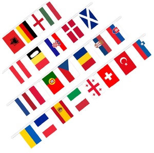 Drapeau sportif rectangulaire double face en polyester réglable avec impression numérique pour décorations nationales et suspendu par cordon - Product Image 5