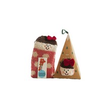 Chaussettes de Noël de style japonais brodées en polaire corail 3D, motifs de dessins animés, épaisses, style serviette, mi-pile, pour femmes