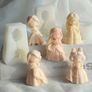 Diy 3D Mädchen Puppe Wachs Kerze Silikon form Mädchen Puppe Gips Aroma therapie Kerze Silikon form Formen Kuchen Werkzeuge