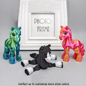 Estatuas de Pony Impresas en 3D Ecológicas Transfronterizas, Juguetes Creativos de Animales de Dibujos Animados con Articulaciones Móviles, Regalos Temáticos de Amor para Amantes de los Animales - Product Image 1