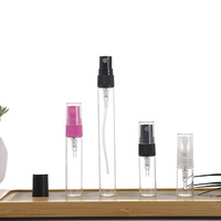 Flacon pulvérisateur de parfum en verre à bouchon à vis rond, en gros, 2ml 3ml 5ml 10ml, vide, rechargeable, portable, mini flacon échantillon