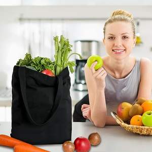 Sacs fourre-tout en toile de coton épais multicolores de qualité écologique pour le shopping, les courses, le travail, l'apprentissage et le camping - Product Image 5