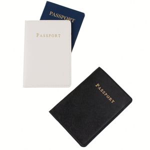Organizador de Documentos de Viaje Familiar con Diseño Cruzado en Color Sólido, Estampado en Oro PU y Porta Pasaportes y Tarjetas, Disponible en Stock - Product Image 6