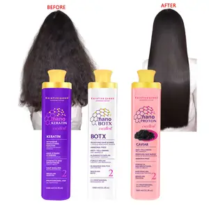 Chuyên nghiệp Brazil tóc thẳng nano protein keratin điều trị số lượng lớn điều trị tóc cho mái tóc xoăn ở nhà