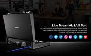 เครื่องสลับวิดีโอสตูดิโอถ่ายทอดสดแบบพกพาขนาด 17.3 นิ้ว, 6 ช่องสัญญาณ 3G-SDI HDMI พร้อมตัวเข้ารหัส RTMP, <span class=keywords><strong>การ</strong></span>บันทึก<span class=keywords><strong>ผ่าน</strong></span> <span class=keywords><strong>USB</strong></span>, ควบคุม PTZ - Product Image 4