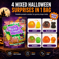 Afpelbare gummy snoepjes Halloween pompoen emmervormige zachte fruitgelei snoepjes groothandel feestfavoren