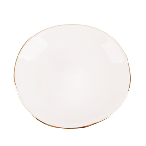 صينية مجوهرات ذات لون وشعار مخصص طبق مجوهرات سيراميك حافة ذهبية صينية حلي دائرية - Product Image 2