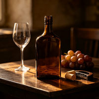 Bouteille à vin foncé 250 ml – Contenant en verre durable, écologique et réutilisable – Idéale pour le stockage, la dégustation et comme cadeau