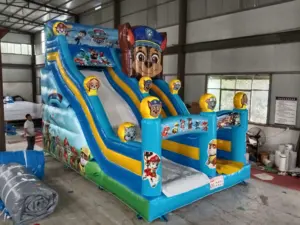 Outdoor Animated Dog Inflatable Slide Dog Theme Inflatable Dry Slides Bounce Slide For Kids