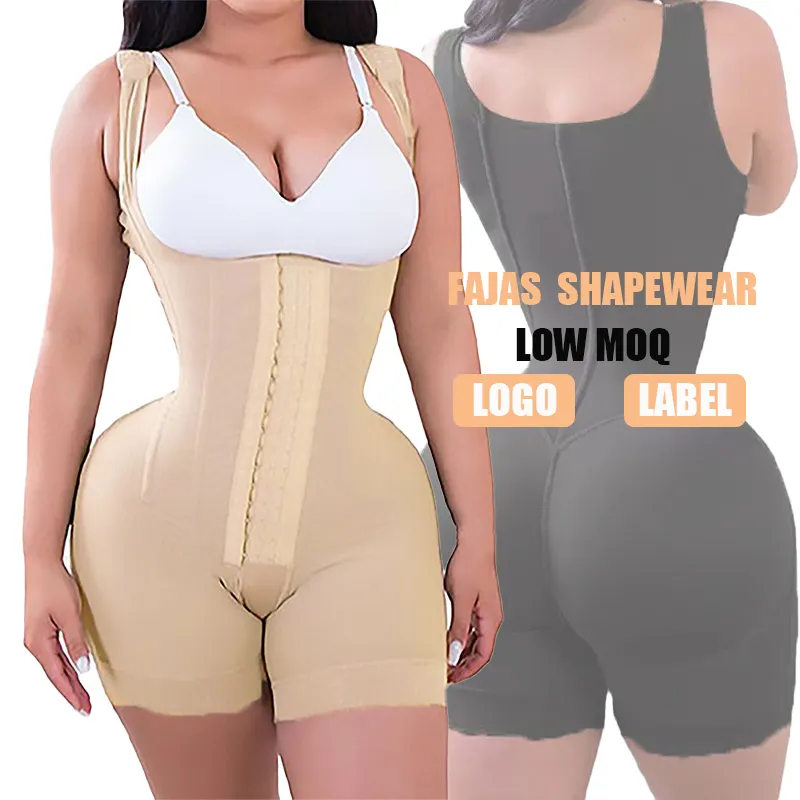 Wholesale Postpartum Body Shaper High Compression Bodysuit with Zipper Fabric Fajas Moldeadoras Shapers Women Body Shaping