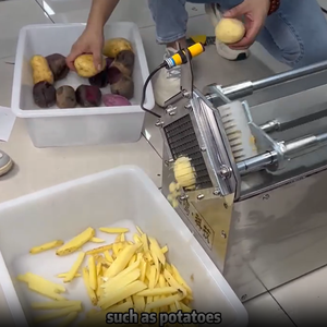 Khoai Tây nêm pháp khoai tây chiên & Chip Máy cắt với động cơ 304 thép không gỉ 1100-1500 Wát thương mại phục vụ sử dụng - Product Image 5
