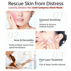 <span class=keywords><strong>Masque</strong></span> facial réparateur de la barrière cutanée de qualité médicale, compresse froide, hémostase rapide, anti-rougeurs, apaisant et calmant pour le visage - Product Image 5