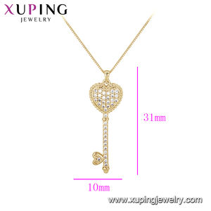 Collar-01010 xuping joyería moda elegante simple 14K chapado en oro llave colgante collar - Product Image 6