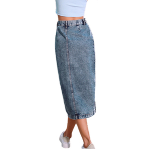 <span class=keywords><strong>Jupe</strong></span> longue en <span class=keywords><strong>jean</strong></span> bleue pour femme, style <span class=keywords><strong>crayon</strong></span>, avec fente latérale, vente chaude, vente en gros - Product Image 6