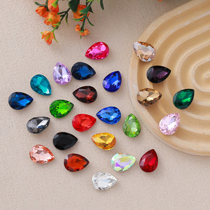 Teardrop-shaped pointed bottom, irregular-shaped diamond, <b>real</b> silver bottom, glass diamond case, and attached diamond - Product Image 1