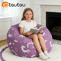 Housse de pouf moderne OTAUTAU D60cm pour petit pouf, modèle DD194, rangement pour jouets, sans rembourrage requis