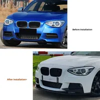 Kit de esquina de divisor de alerón de labio delantero para BMW 1 Series F20 F21 2012-2014 Early M Sport Actualización de cuerpo de parachoques delantero de fibra de carbono