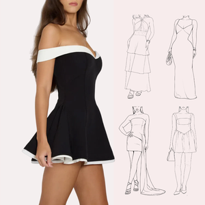 Atacado de Roupas Femininas: Vestido Mini Godê Sexy de Cintura Alta com Design Color Block e Sem Alças para Festas – Nova Coleção Primavera <span class=keywords><strong>2026</strong></span> - Product Image 3