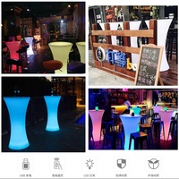 Table de bar moderne pour boîte de nuit commerciale, vente chaude, tables à cocktails LED personnalisées et lumineuses, écologiques, pour cave à vin et extérieur