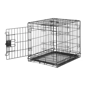 Fabriqué au Vietnam plusieurs tailles Double porte pliable en métal fil chat chien caisse Cage pour animaux de compagnie