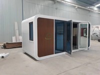 Cabane préfabriquée modulaire en acier, isolée et imperméable, en forme de pomme, design rustique, pour camping, hôtel, villa.