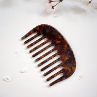 Peigne à cheveux vintage en acétate de cellulose fait main, à dents larges, démêlant, antistatique, portable, pour voyage, beauté