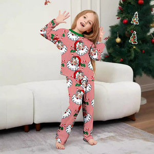 Abbigliamento per la famiglia vacanze invernali pigiama con stampa Babbo Natale genitori adulti bambini per la <span class=keywords><strong>casa</strong></span> e le feste - Product Image 4