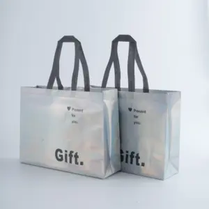 Extra Large Reusable Printed PP Non Woven lamination fashionable Shopping Bag Promotion bag Laser film gift bag