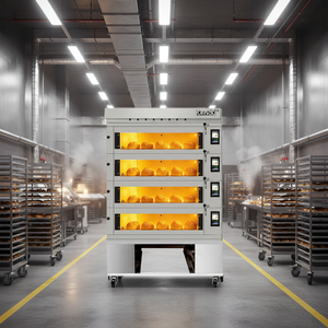 Four à pâtisserie <span class=keywords><strong>professionnel</strong></span> à 4 niveaux avec porte en verre, personnalisable en usine pour le pain, la pâtisserie, les boulangeries - Product Image 4