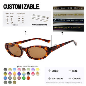 Gafas de sol retro ovaladas con montura completa para mujer, montura roja, lentes rosas, protección solar UV400 - Product Image 2