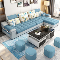 Tela de cuero con diseño de Cleopatra para el hogar, muebles de salón seccionales en forma de l