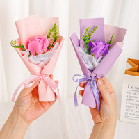 Fleur Artificielle en Savon en Gros, Bouquet de Fleurs en Mousse Fausse, Boîte Cadeau, Cadeau de Compagnon de Mariage, Saint-Valentin