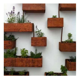 <span class=keywords><strong>Pot</strong></span> de fleurs décoratif <span class=keywords><strong>mural</strong></span> extérieur en acier corten découpé au laser - Product Image 1