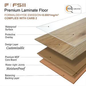 Suelo de madera Suelo <span class=keywords><strong>laminado</strong></span> europeo MDF Impermeable Suelo impermeable ignífugo - Product Image 5