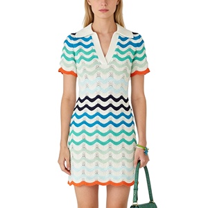 ชุดเดรสโครเชต์สั้นทรงเข้ารูป แขนสั้น ลายไล่สี ดีไซน์ยกสะโพก สไตล์เซ็กซี่ ทันสมัย สำหรับผู้หญิง (ODM) - Product Image 3