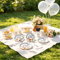 Nouvelles assiettes, serviettes et gobelets jetables à thème guitare pour fête d'anniversaire, décoration musicale en papier