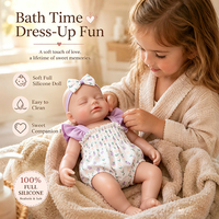 Poupée Reborn en Silicone 100% de 48 cm, Toucher Réaliste, Jouet pour Bébé Nouveau-né, Poupées Reborn en Silicone de 18 Pouces pour Filles
