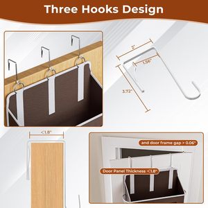Organisateur à suspendre derrière la porte à 5 niveaux, 33x15x85cm, avec 10 poches en filet et fenêtres transparentes pour le rangement derrière la porte - Product Image 4